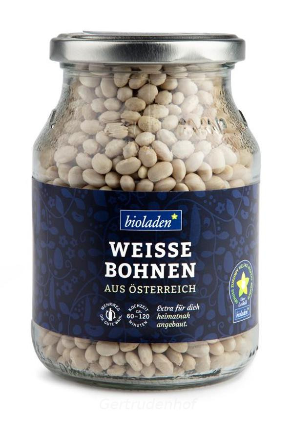 Produktfoto zu Weisse Bohnen MW-Glas 385g WBI